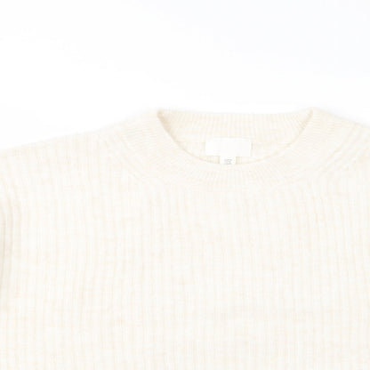 H&M Womens Beige Crew Neck  Polyester Pullover Jumper Size M