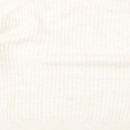 H&M Womens Beige Crew Neck  Polyester Pullover Jumper Size M