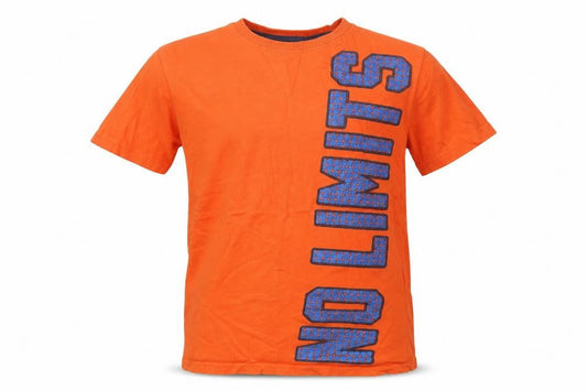 Dunnes Boys Orange  Cotton Ringer T-Shirt Size 12-13 Years Crew Neck Pullover - No Limits