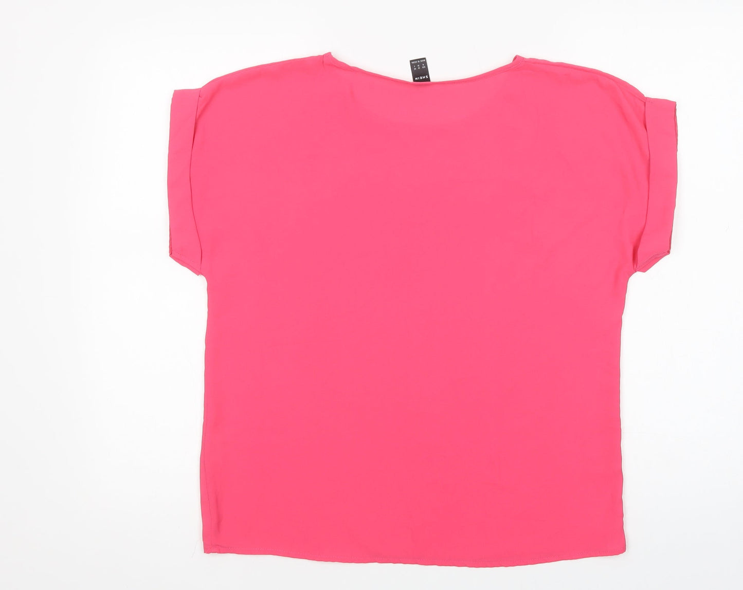 SheIn Womens Pink  Polyester Basic Blouse Size M Crew Neck