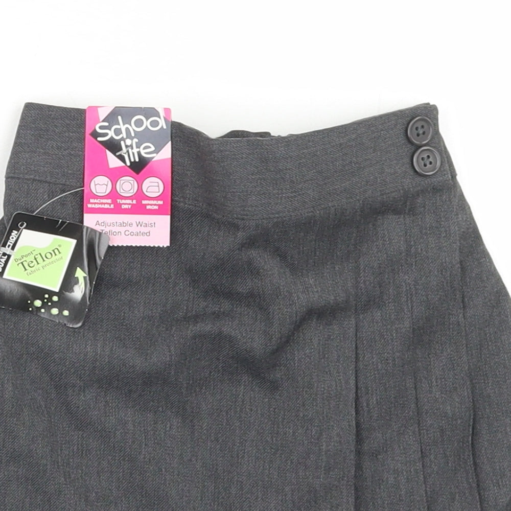 Matalan Girls Grey  Polyester Pleated Skirt Size 3 Years  Regular  - School Wear