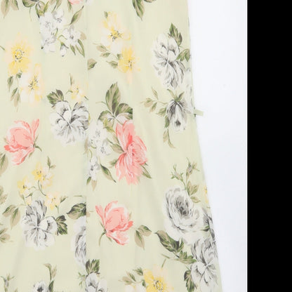 Preloved Atmosphere Womens Beige Floral Polyester A-Line  Size 10  Round Neck Button - Label