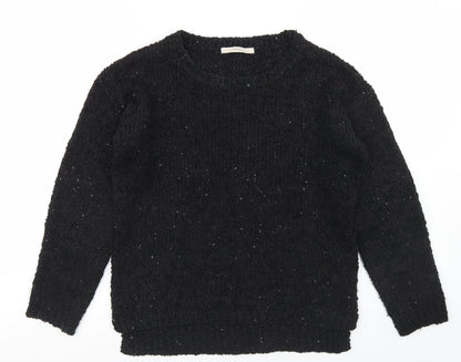 George Womens Black Round Neck  Polyester Pullover Jumper Size 10