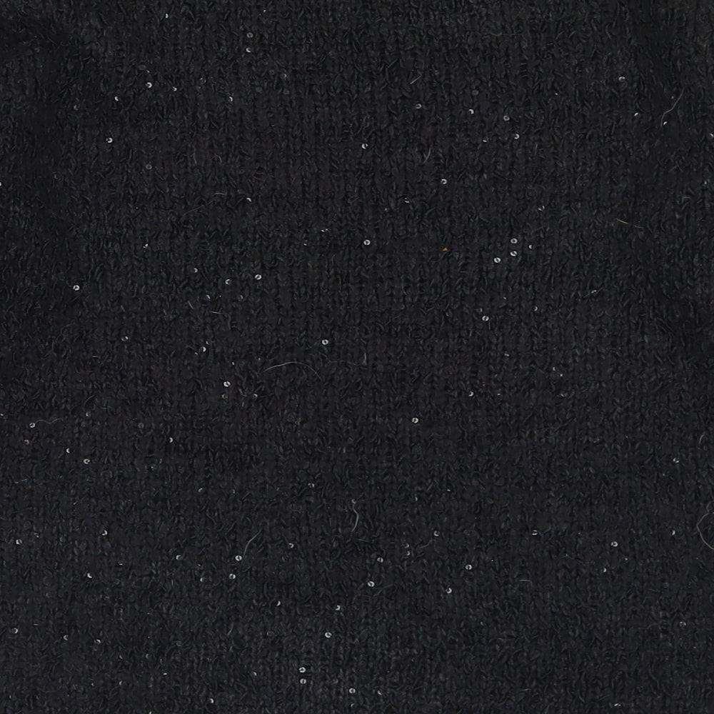 George Womens Black Round Neck  Polyester Pullover Jumper Size 10