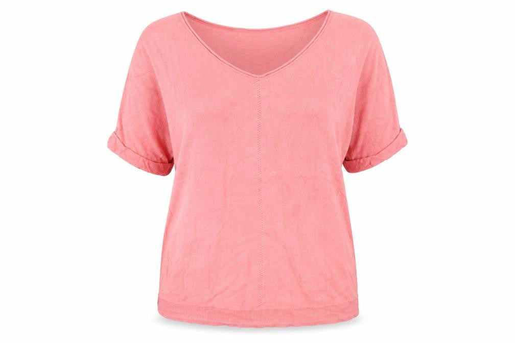 Monsoon Womens Pink V-Neck  Viscose Pullover Jumper Size M