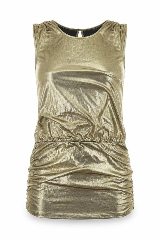 South Womens Gold  Polyester Skater Dress  Size 14  Round Neck