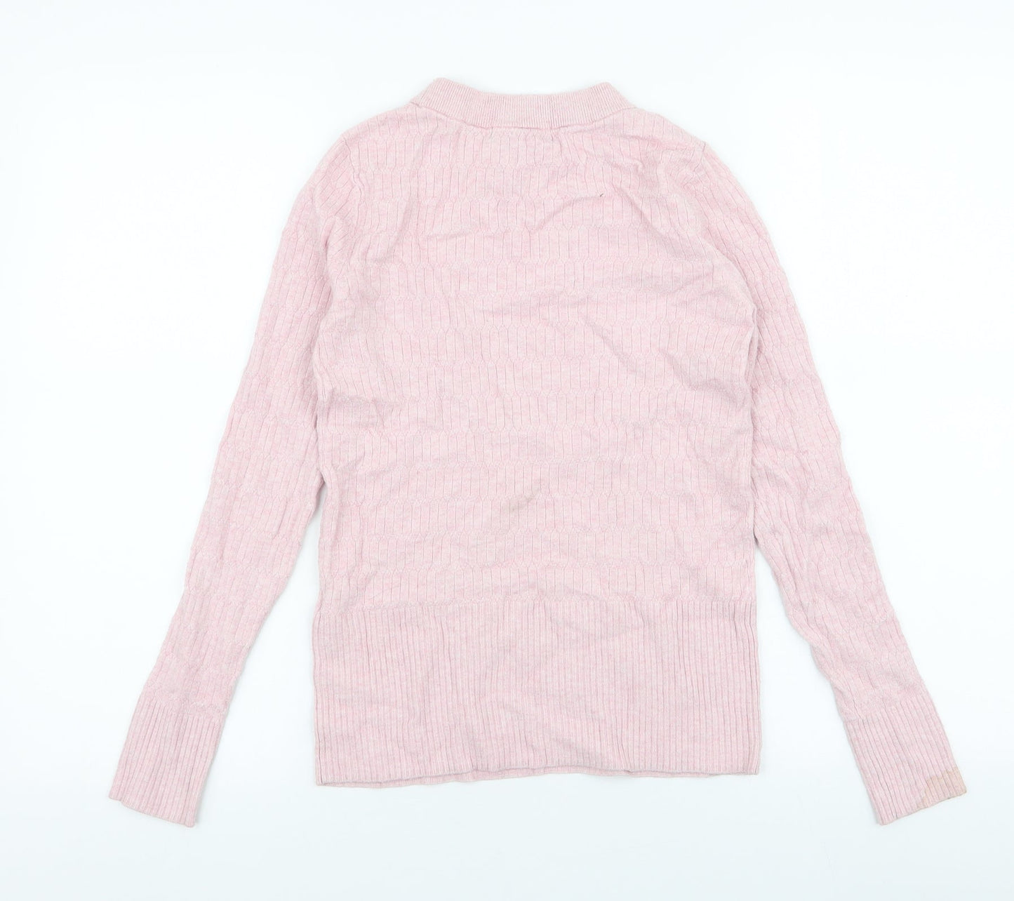 Marks and Spencer Womens Pink High Neck  Viscose Pullover Jumper Size 8