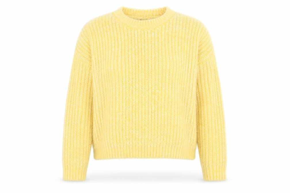 New Look Womens Yellow Round Neck  Acrylic Pullover Jumper Size M