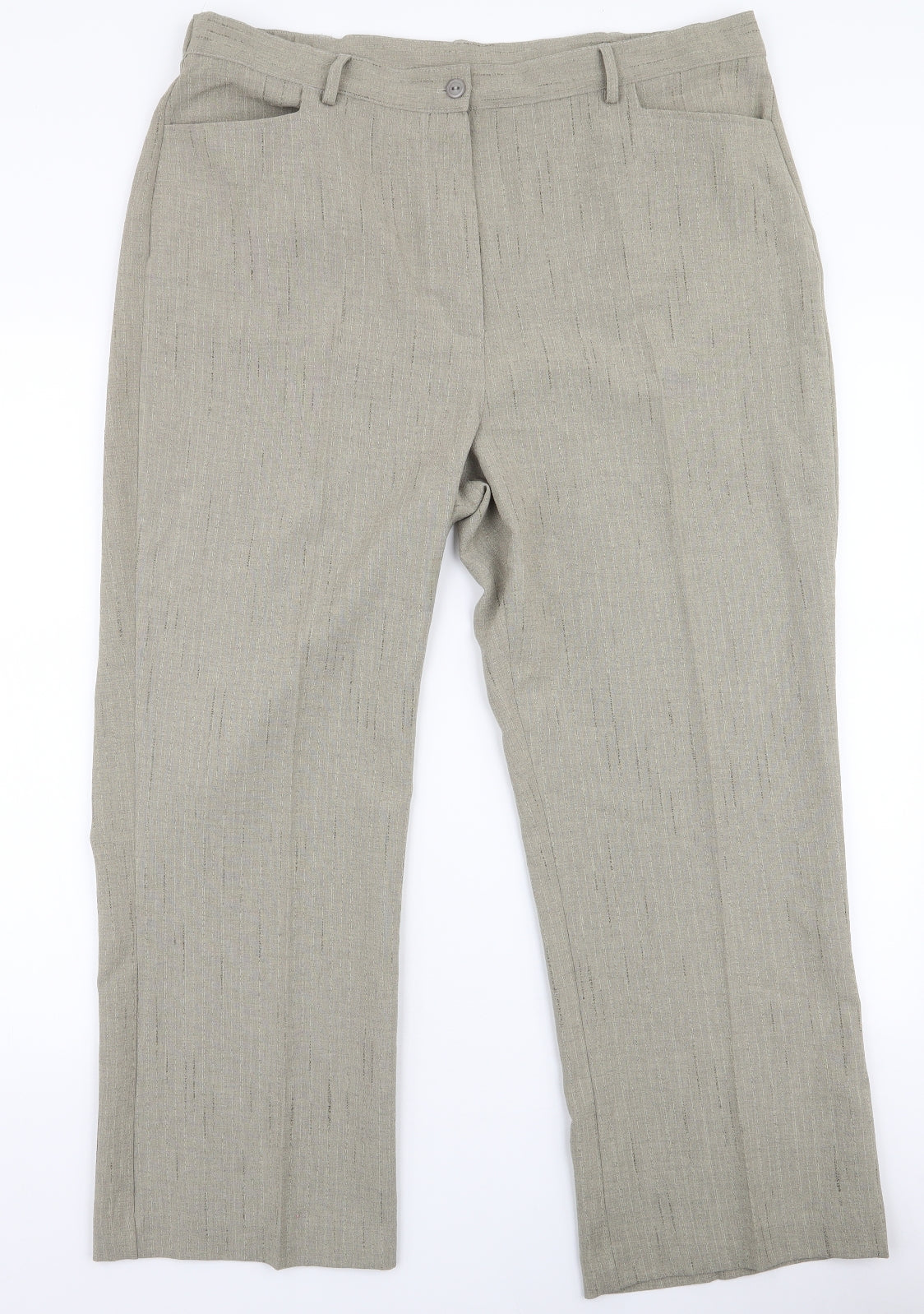 Alexara Womens Green  Polyester Trousers  Size 18 L27 in Regular Zip