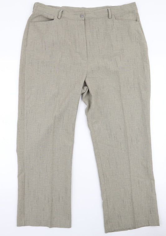 Alexara Womens Green  Polyester Trousers  Size 18 L27 in Regular Zip