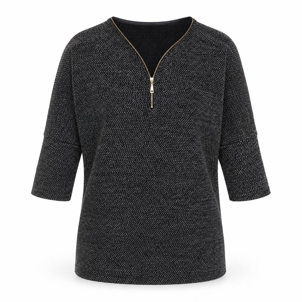 Mizumi Womens Black V-Neck  Acrylic Pullover Jumper Size S