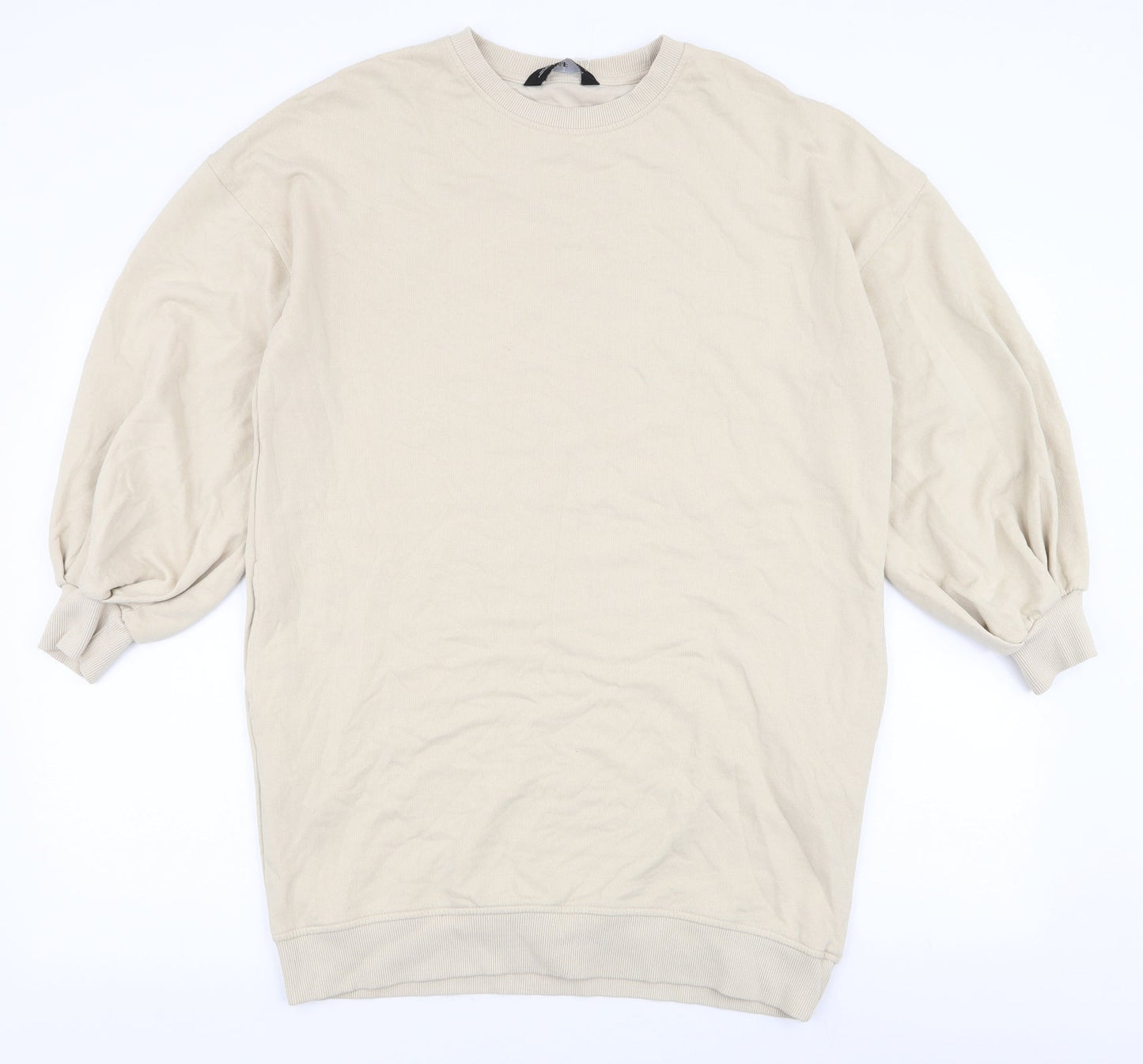 F&F Womens Beige  Cotton Pullover Sweatshirt Size 10  Pullover