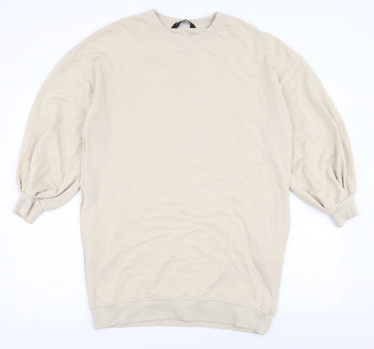 F&F Womens Beige  Cotton Pullover Sweatshirt Size 10  Pullover
