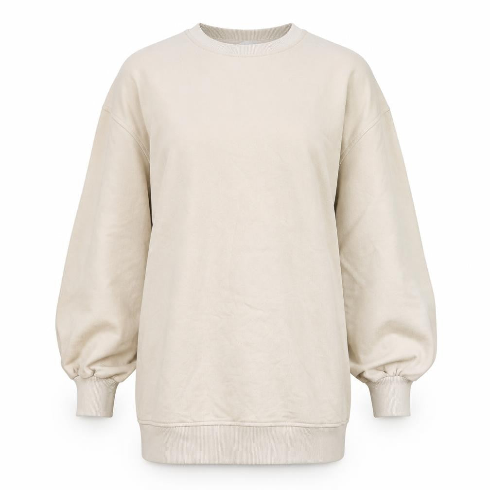 F&F Womens Beige  Cotton Pullover Sweatshirt Size 10  Pullover