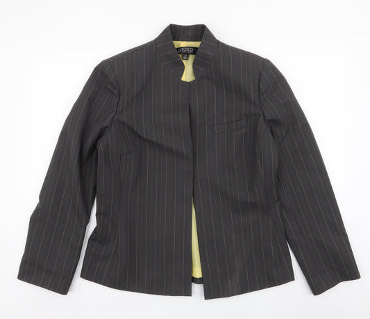 Kasper Womens Grey Striped  Jacket Blazer Size 12