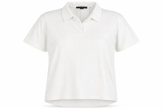 Primark Womens White  Polyester Basic Polo Size 6 Collared - Size 6-8