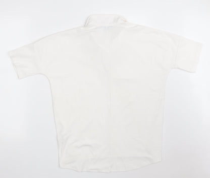 Primark Womens White  Polyester Basic Polo Size 6 Collared - Size 6-8