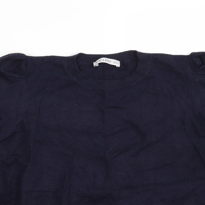 Gallery Womens Blue Round Neck  Viscose Pullover Jumper Size L