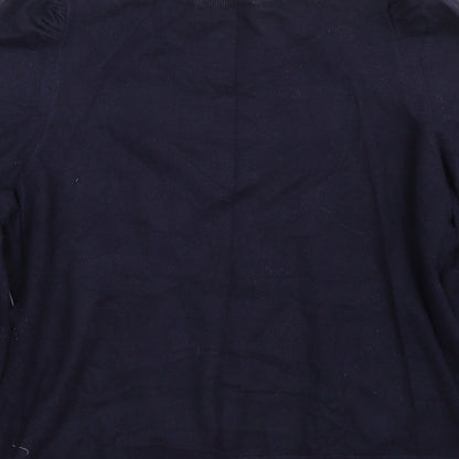 Gallery Womens Blue Round Neck  Viscose Pullover Jumper Size L