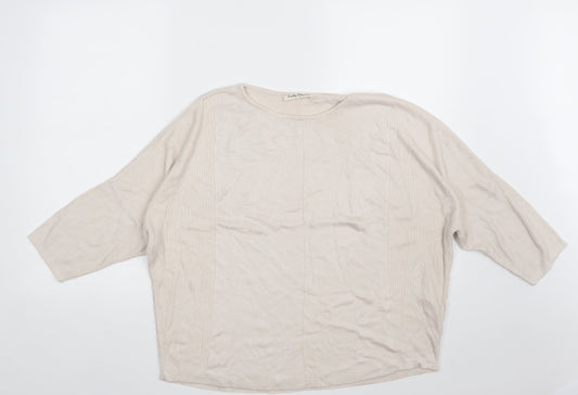Betty Barclay Womens Beige Round Neck  Viscose Pullover Jumper Size 18