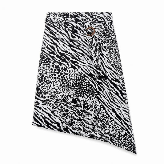 Boohoo Womens Multicoloured Animal Print Polyester A-Line Skirt Size 12