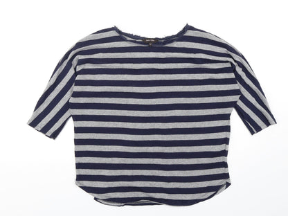 Phase Eight Womens Multicoloured Round Neck Striped Polyester Pullover Jumper Size 10