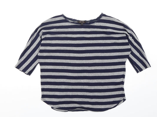 Phase Eight Womens Multicoloured Round Neck Striped Polyester Pullover Jumper Size 10