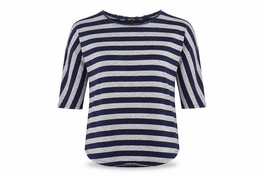 Phase Eight Womens Multicoloured Round Neck Striped Polyester Pullover Jumper Size 10