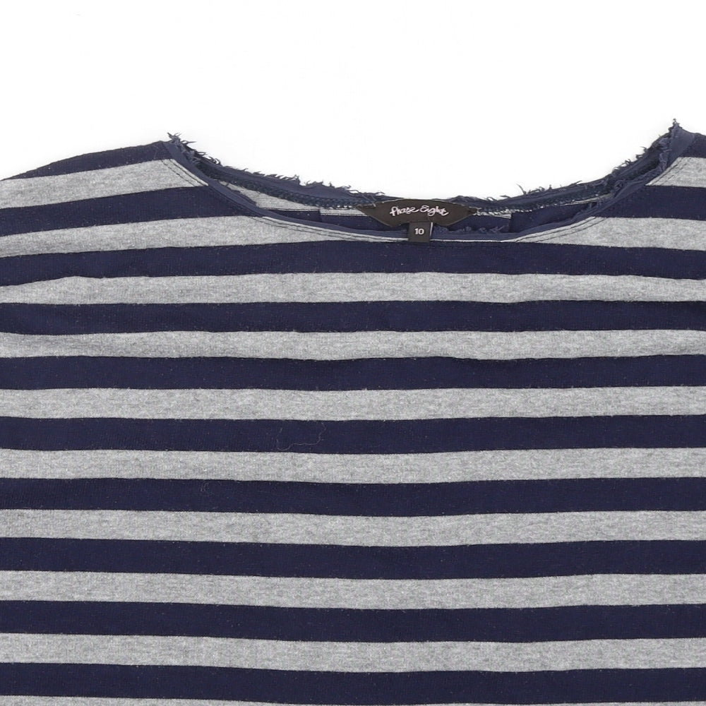 Phase Eight Womens Multicoloured Round Neck Striped Polyester Pullover Jumper Size 10