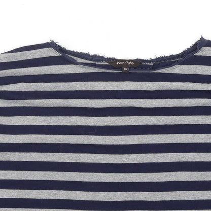 Phase Eight Womens Multicoloured Round Neck Striped Polyester Pullover Jumper Size 10