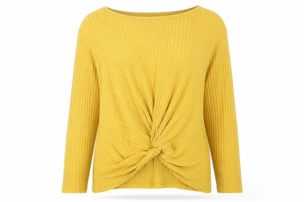 New Look Womens Yellow Round Neck  Viscose Pullover Jumper Size 8