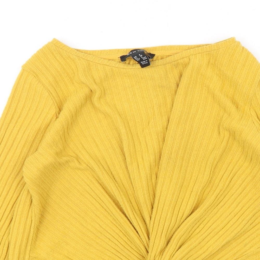 New Look Womens Yellow Round Neck  Viscose Pullover Jumper Size 8