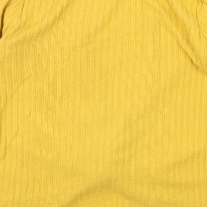 New Look Womens Yellow Round Neck  Viscose Pullover Jumper Size 8