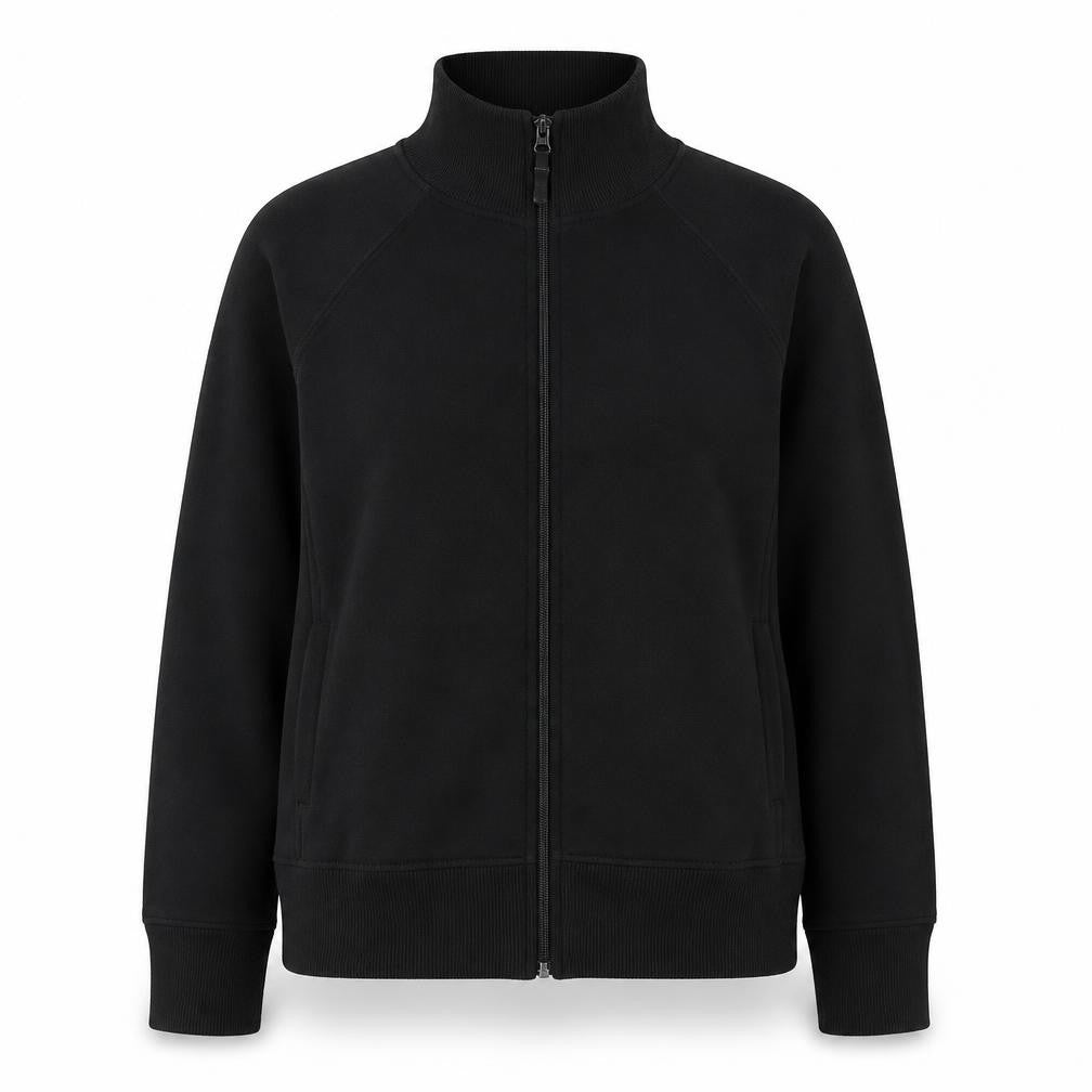 Bonmarché Womens Black Mock Neck Polyester Full Zip Jumper Size 8