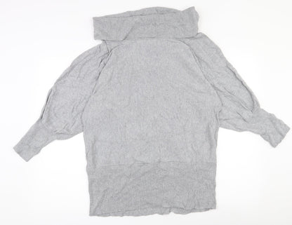 MARBLE Womens Grey Roll Neck  100% Cotton Pullover Jumper Size 10
