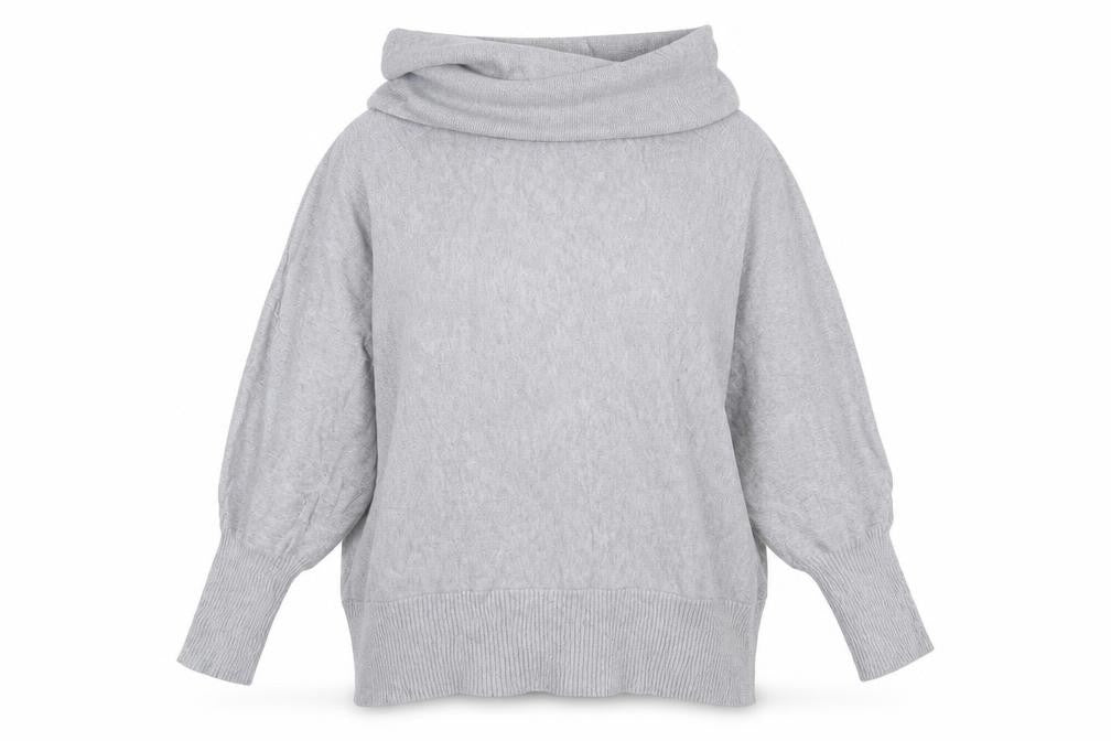 MARBLE Womens Grey Roll Neck  100% Cotton Pullover Jumper Size 10