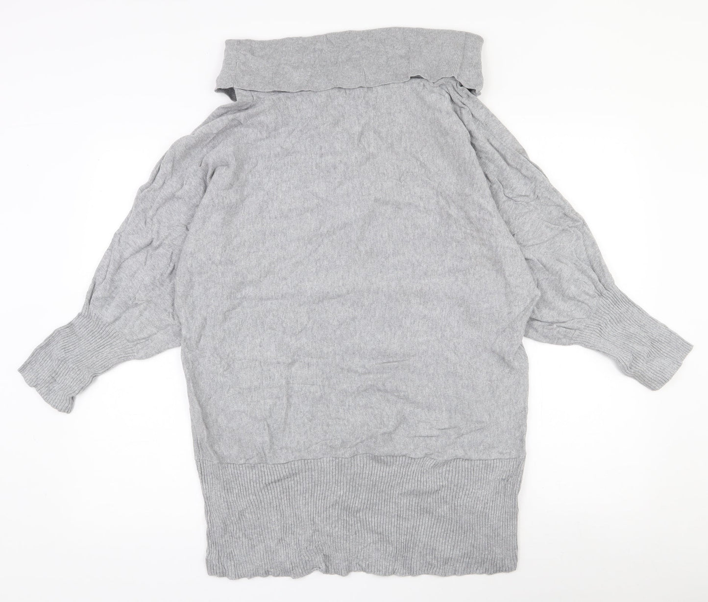 MARBLE Womens Grey Roll Neck  100% Cotton Pullover Jumper Size 10