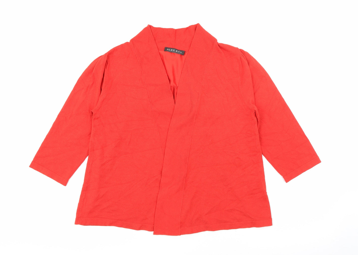 Alex & Co Womens Red V-Neck  Viscose Cardigan Jumper Size 12