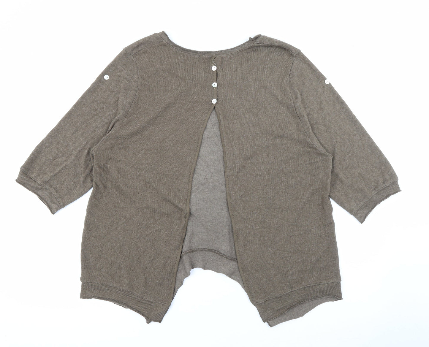Preworn Womens Brown Scoop Neck  Cotton Pullover Jumper Size 6   - Star