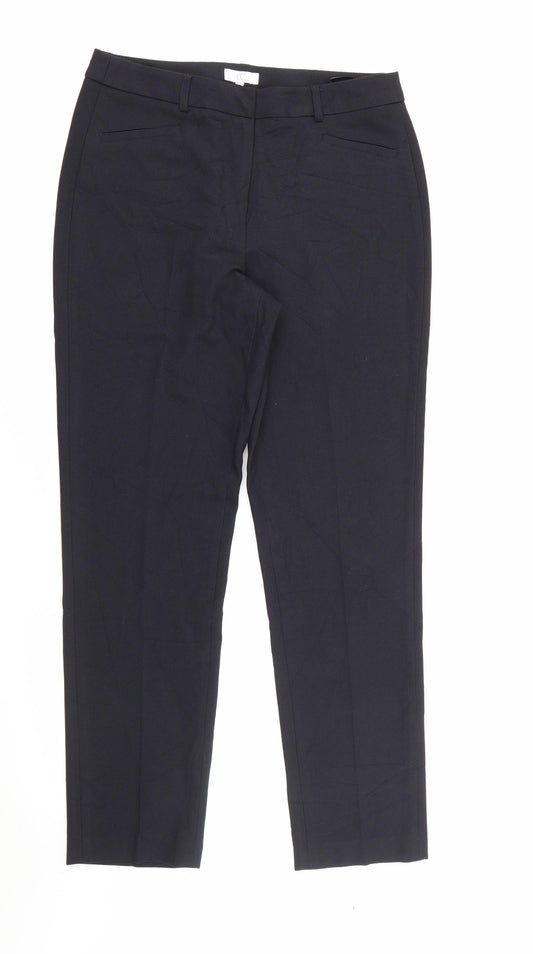 CC Womens Blue  Polyester Carrot Trousers Size 12 L29 in Regular Zip
