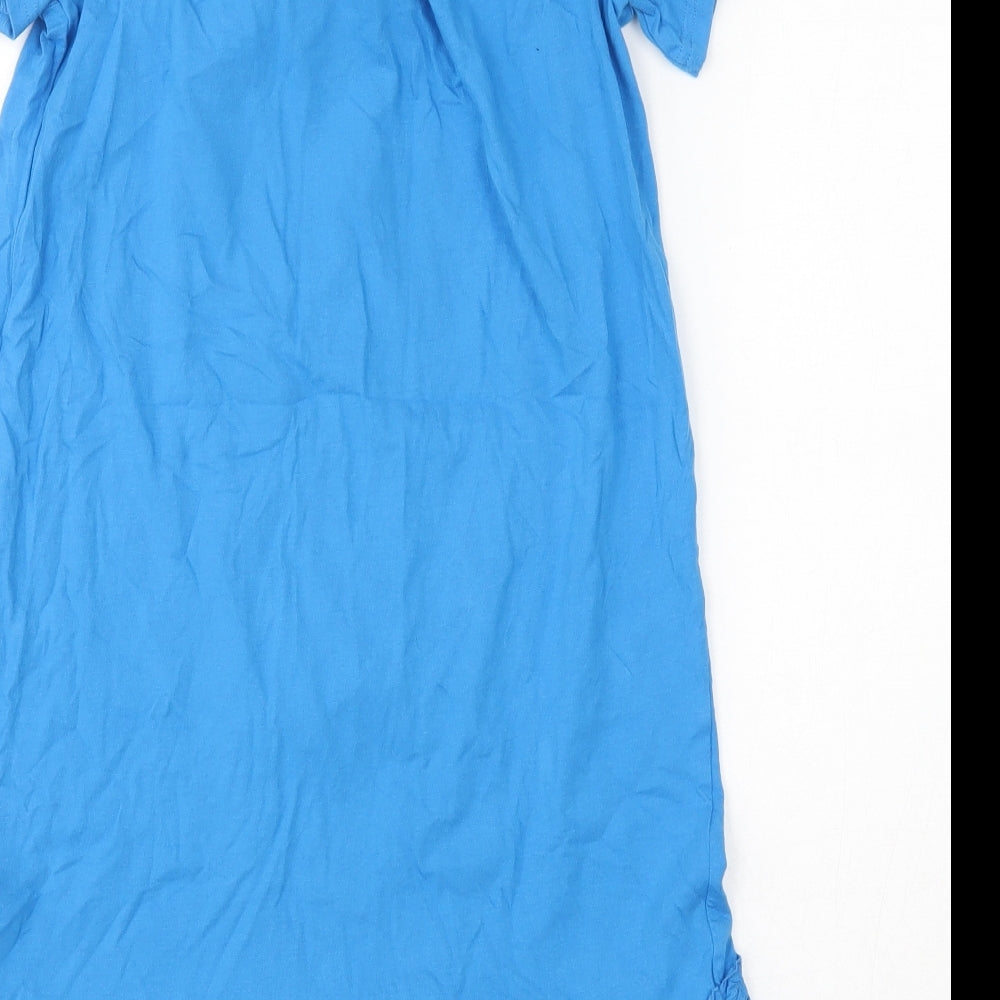 Papaya Womens Blue  100% Cotton Basic T-Shirt Size 8 Scoop Neck