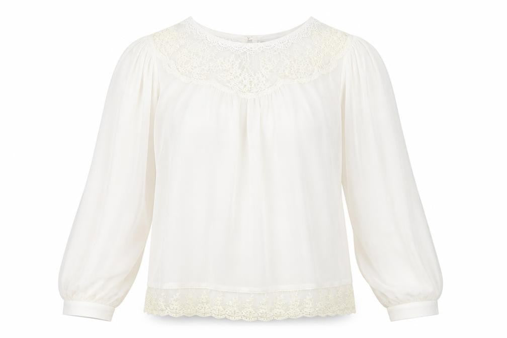Atmosphere Womens Ivory  Polyester Basic Button-Up Size 10 Round Neck