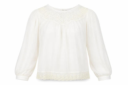 Atmosphere Womens Ivory  Polyester Basic Button-Up Size 10 Round Neck