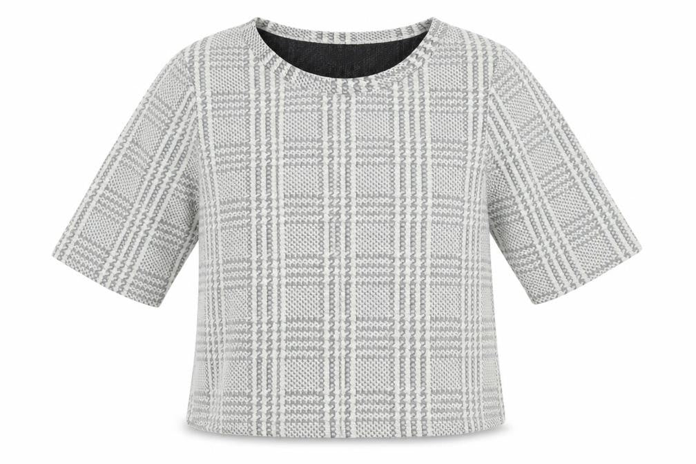 New Look Womens Ivory Plaid Polyester Pullover Sweatshirt Size 10