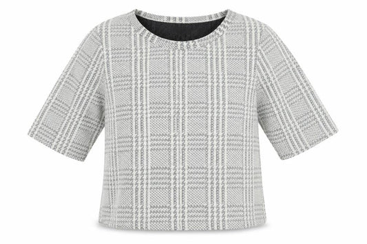 New Look Womens Ivory Plaid Polyester Pullover Sweatshirt Size 10