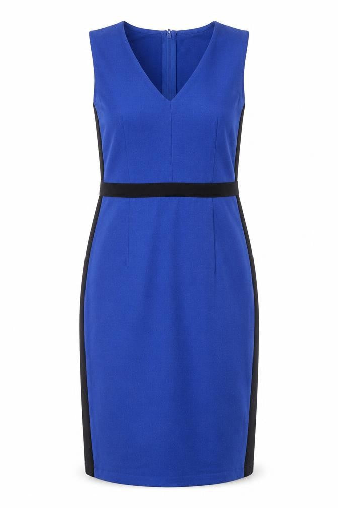 H&M Womens Blue  Polyester Bodycon  Size 10  V-Neck Zip