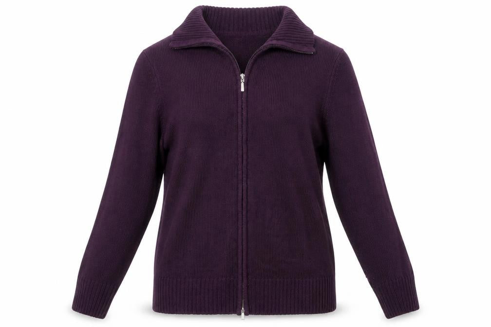 AproductZ Womens Purple Collared  Acrylic Pullover Jumper Size 16
