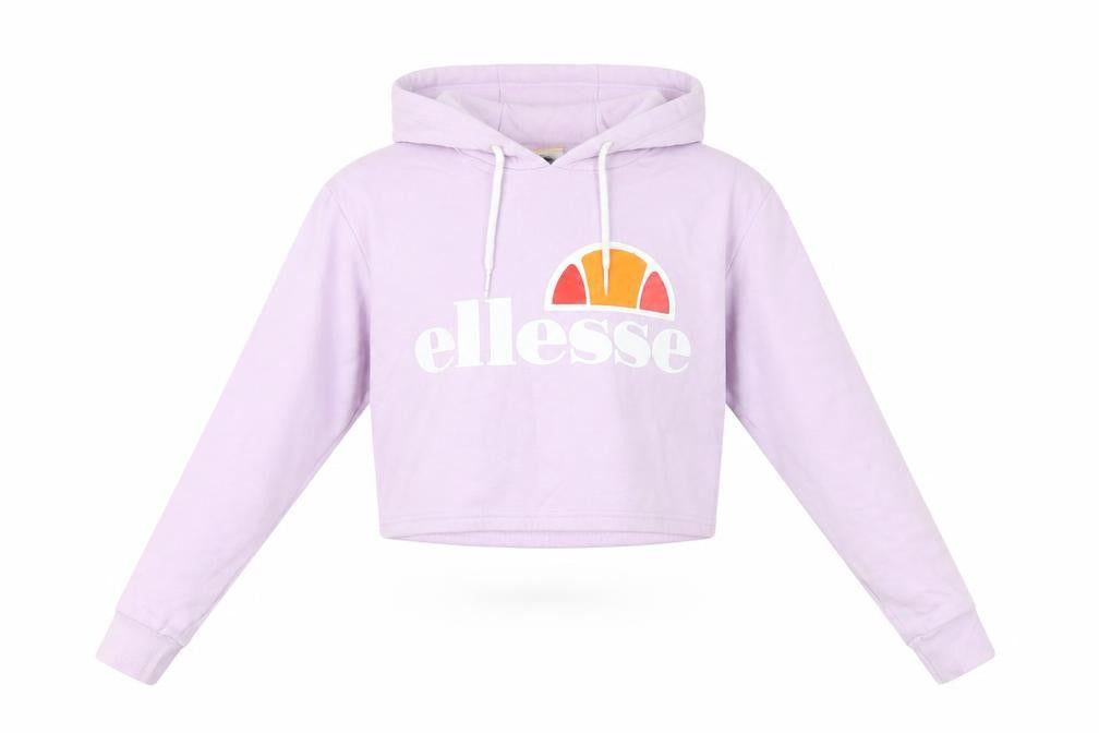 ellesse Womens Purple  Cotton Pullover Hoodie Size 8  Pullover - Cropped