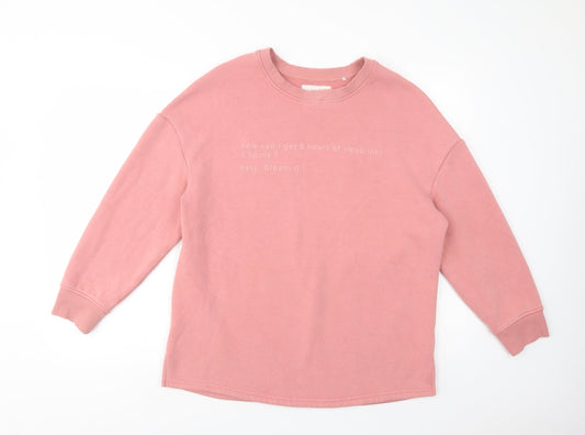 F&F Womens Pink  Polyester Pullover Sweatshirt Size 8  Pullover