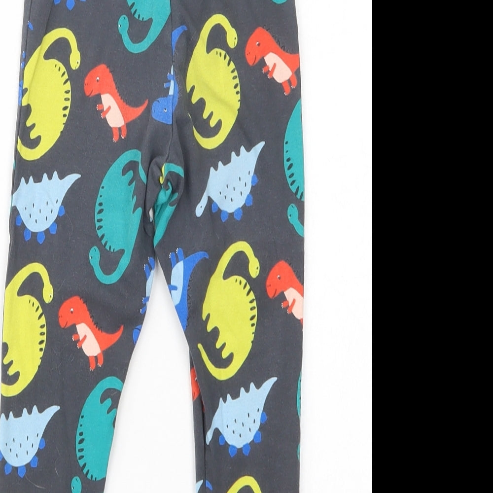 F&F Baby Black Geometric Cotton Jogger Leggings Size 18-24 Months   - Dinosaur Print